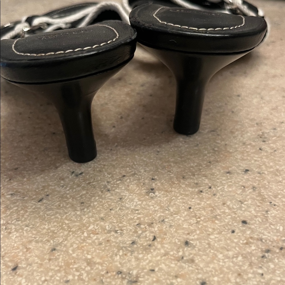 Coach Black and White Strappy Sandals - Picture 6 of 6